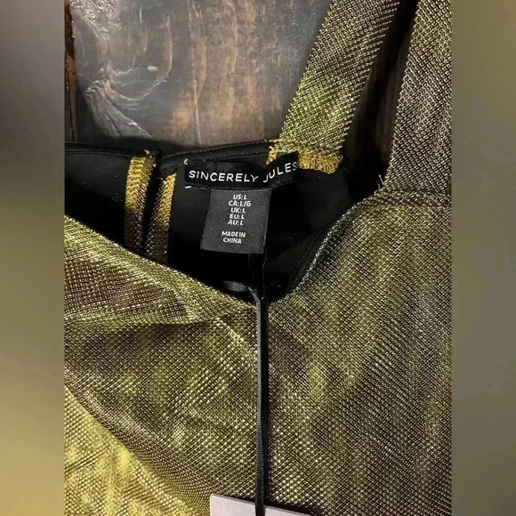 Metallic Gold Crop Top‎ Bralette Party Club Wear Sleeveless Tank A20 - Picture 5 of 6